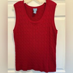 Classic Elements Red Cable Knit Sweater Vest Women’s Size 18-20W